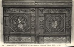 VINTAGE POSTCARD Chenonceaux Detail of the door of the castle and the currency of Thomas Bohier