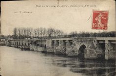 VINTAGE POSTCARD Bridge on the Loire
