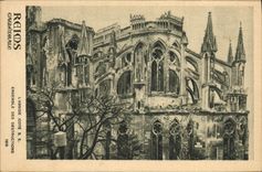 VINTAGE POSTCARD Rheims Cathedral the apse Together of the Militaria destruction