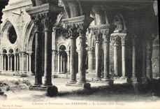 VINTAGE POSTCARD Abbey of Fontfroide close Narbonne the cloister