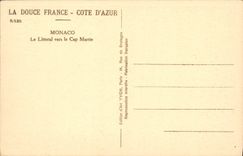 CPA Monaco La littoral vers le Cap Martin