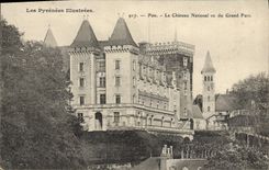 POSTAL Pau de la VENDIMIA el castillo nacional visto del parque grande