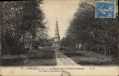 VINTAGE POSTCARD Amboise the pagoda in the drill