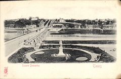 VINTAGE POSTCARD Tours Descartes Public garden