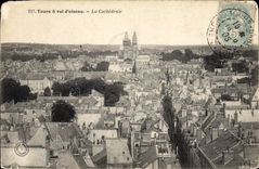 VINTAGE POSTCARD Tours as the crow flies the cathedral