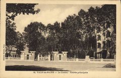 VINTAGE POSTCARD Valleys les Bains the casino Main entrance