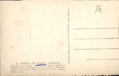 VINTAGE POSTCARD Abbey of Interior Bassac of the church