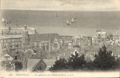 VINTAGE POSTCARD Trouville View towards the Hotel of Paris