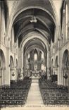 VINTAGE POSTCARD Interior Ouistreham of the church