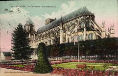 POSTAL Bourges de la VENDIMIA el sur lateral visto catedral