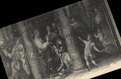 Tapicería de la catedral de Bourges de la POSTAL de la VENDIMIA de la cámara acorazada de la curación del corazón de la consagración de un boiteu