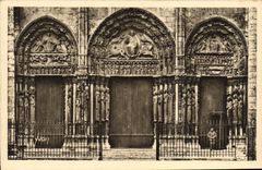 Catedral de la POSTAL de la VENDIMIA de Chartres la puerta grande