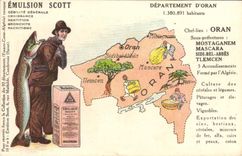 CPA Cartes geographiques Emulsion Scott Oran Algerie 