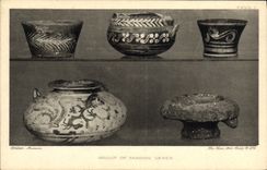 CPA Faience Faincerie British Museum London Group of Minoan vases