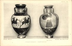 Loza de barro Faincerie British Museum Londres Panathenaic Amphorae de la POSTAL de la VENDIMIA