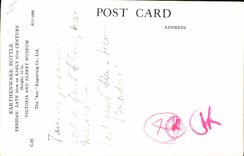 Botella Victoria de la loza de barro de Faincerie de la loza de barro de la POSTAL de la VENDIMIA y museo persas de Albert