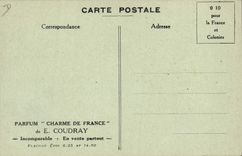 La POSTAL Parfurmerie Parfum de la VENDIMIA encanta Coudray Francia un sótano con las preparaciones alcohólicas de la fábrica de St Denis