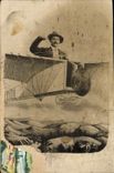 CPA Photographie Homme Avion