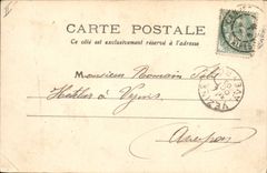 VINTAGE POSTCARD Boat of Cannes sin Seen from of the headlight