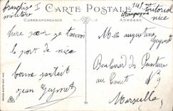 VINTAGE POSTCARD Boat of Nice sin the port and the castle