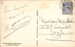 VINTAGE POSTCARD Boat of Holy sin Jean de Luz the house of Infante