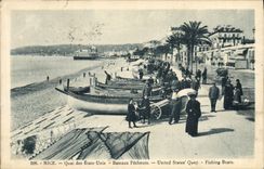 CPA Bateau de peche Nice Quai des Etats Unis Bateaux pecheurs