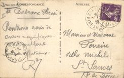 VINTAGE POSTCARD Boat of Bordeaux sin Seen on the quays close to the Country house