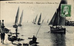 CPA Bateau de peche Palavas les Flots Depart pour la peche au thon 