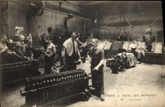 VINTAGE POSTCARD Currencies Paris Mint casting