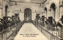 VINTAGE POSTCARD Currencies Paris Mint Room of coining