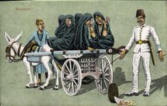 Mula del asno de Maalesh del Orientalism de la POSTAL de la VENDIMIA