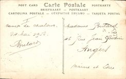 CPA Militaria Camp de Chalons Vue generale d'un campement d'infanterie Avion Aviation