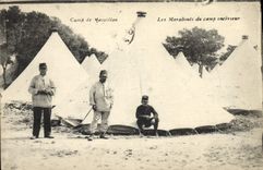 CPA Militaria Camp de Massillan les marabouts du camp interieur