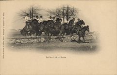 VINTAGE POSTCARD Militaria the jump of the bar