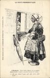 VINTAGE POSTCARD La Poste the employee Folklore