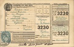 CPA Bulletin d'expedition d'un colis Postal
