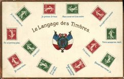 CPA Le langage des timbres Semeuse