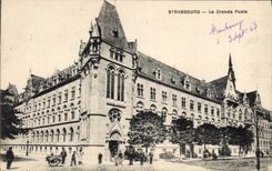 VINTAGE POSTCARD Strasbourg the large post office
