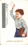 CPA Enfant Boite aux lettres