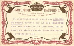 CPA Parfumerie Dauphine Concours de Bridge Vie heureuse TOP Ed Pinaud Place Vendome Paris