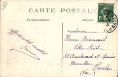 VINTAGE POSTCARD Surrealism End of the world on May 19th, 1910 Zeppelin Airship the Moon