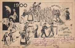 CPA Surrealisme 1900 Voeux 