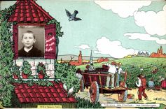 CPA Fantaisie Photographie Enfant Travaux des champs Les vendanges 