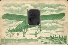 CPA Fantaisie Photographie Homme Avion 