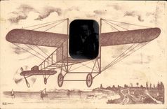 CPA Fantaisie Photographie Homme Avion