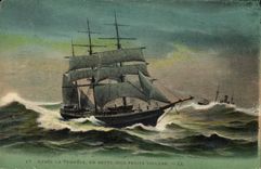 VINTAGE POSTCARD Boat After the storm On the way under small aerofoil