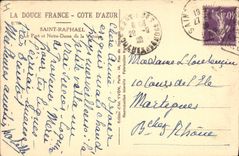 VINTAGE POSTCARD Boat of Holy sin Raphael the port and Notre Dame of the Victoire