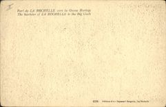 VINTAGE POSTCARD Boat of sin Port of the La Rochelle towards the large clock