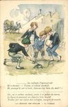 CPA Fantaisie Illustrateur Poulbot Victor Hugo La legende des siecles Le crapaud Grenouille 