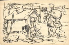 CPA Fantaisie Illustrateur Poulbot Chien 